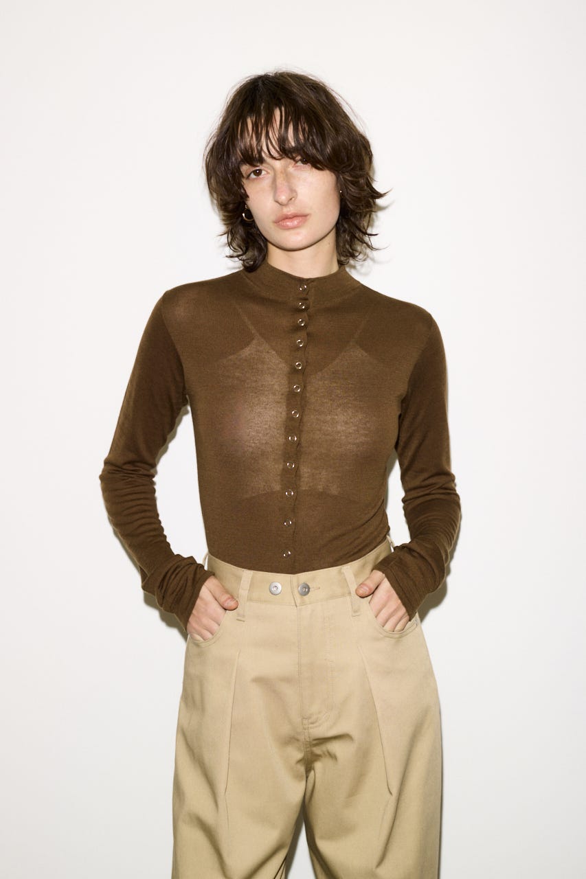 【THROW】RING BUTTONS トップス BRN FREE