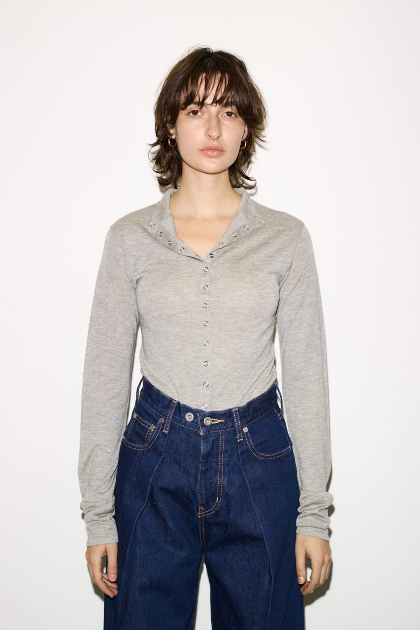 【THROW】RING BUTTONS トップス T.GRY FREE