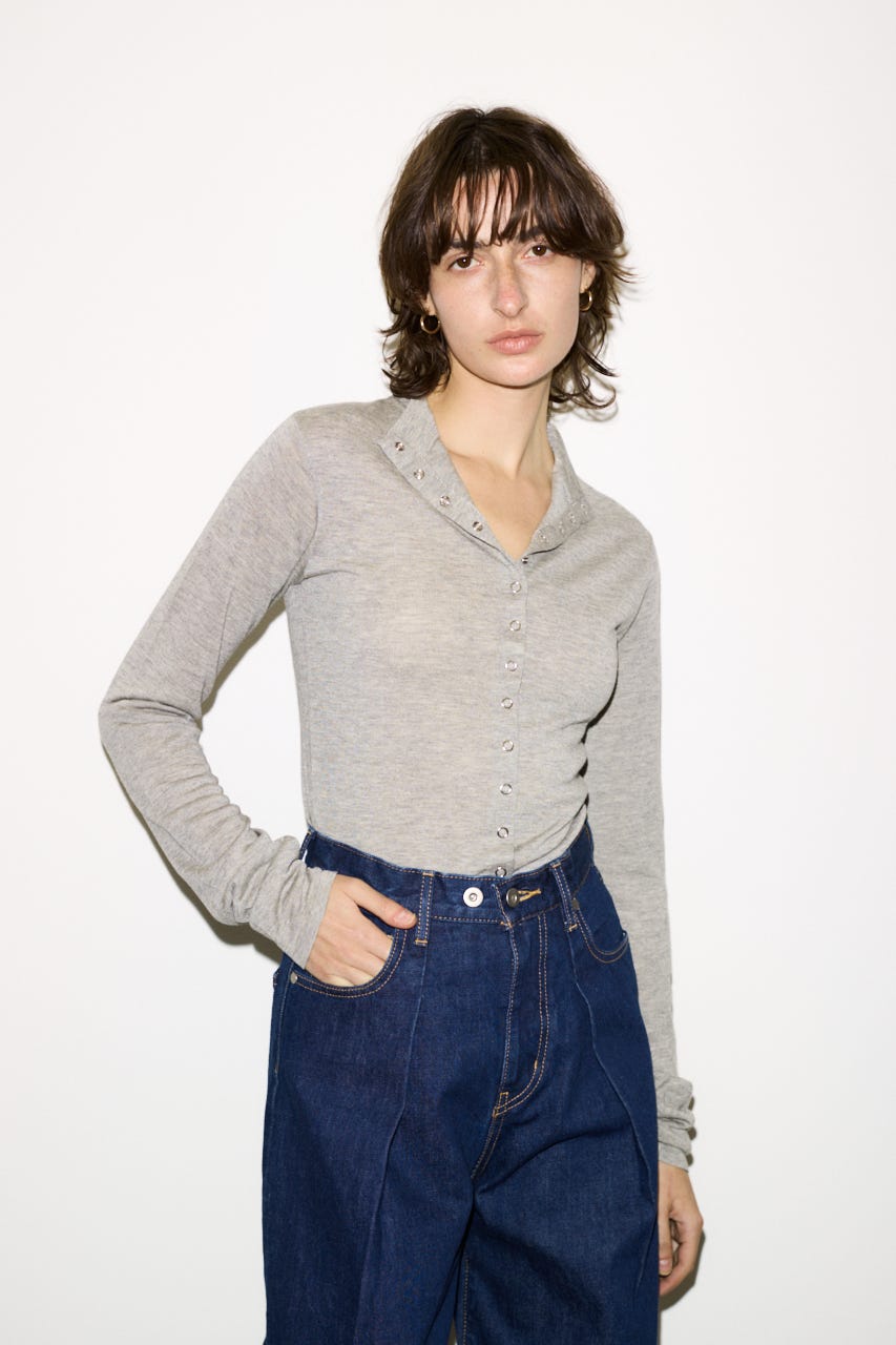 【THROW】RING BUTTONS トップス T.GRY FREE