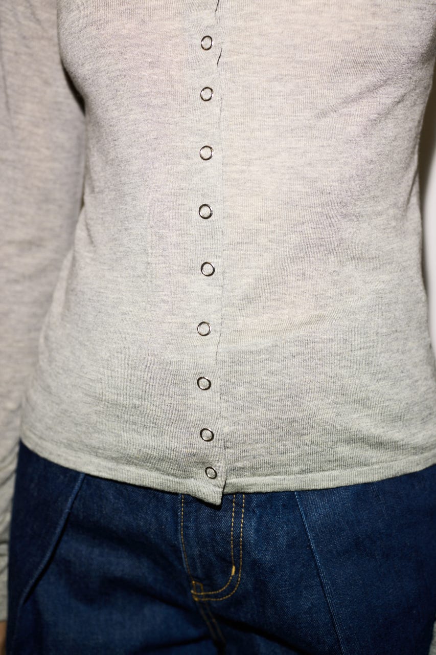 【THROW】RING BUTTONS トップス T.GRY FREE