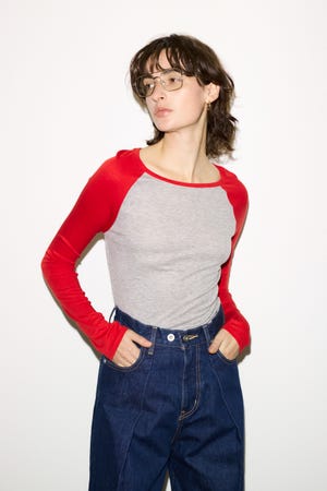 【THROW】FINE TOUCH RAGLAN L／S トップス