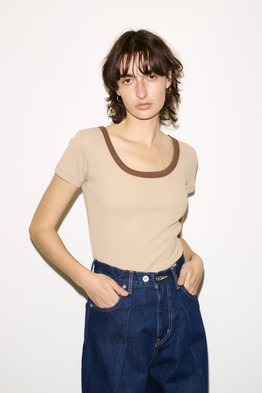 【THROW】RINGER Tシャツ BEG FREE