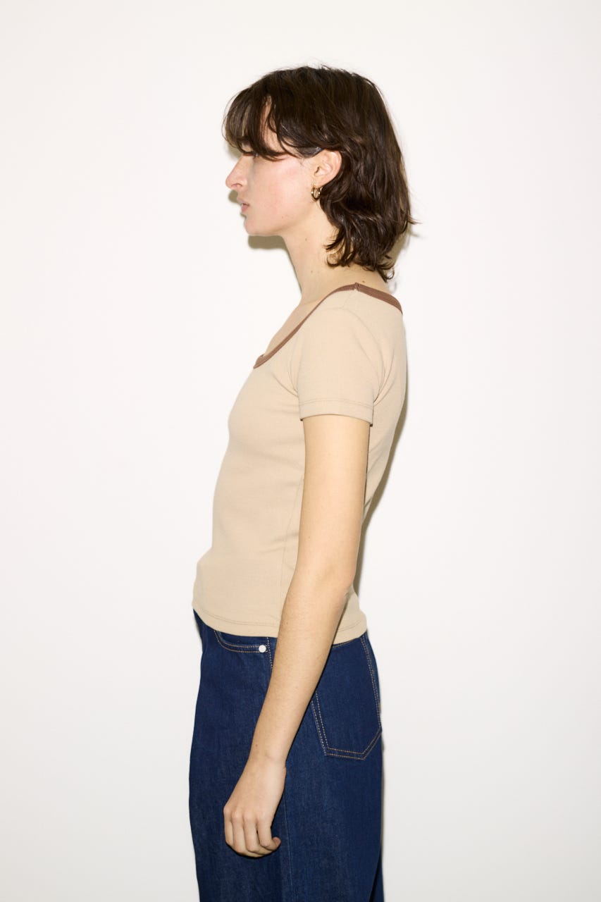 【THROW】RINGER Tシャツ BEG FREE