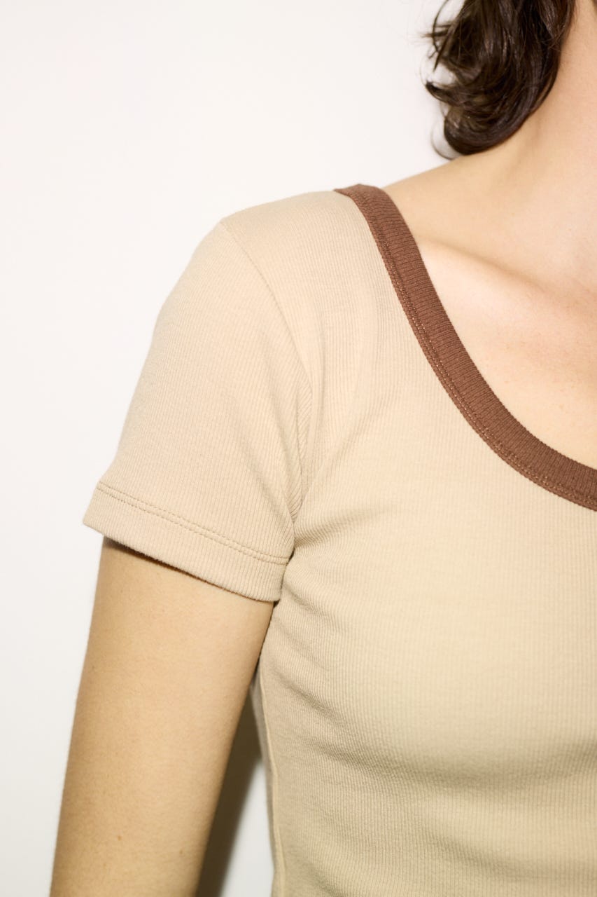 【THROW】RINGER Tシャツ BEG FREE