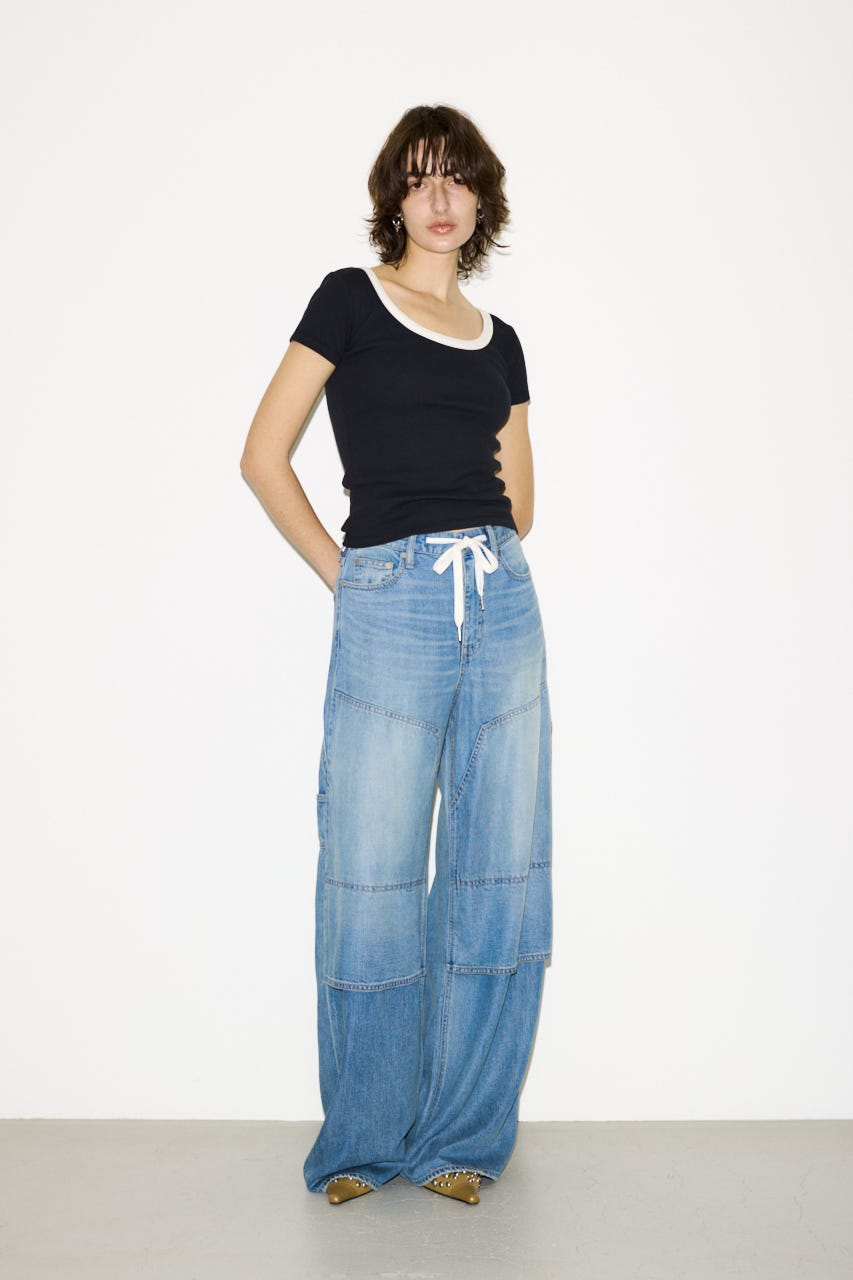 【THROW】RINGER Tシャツ BLK FREE