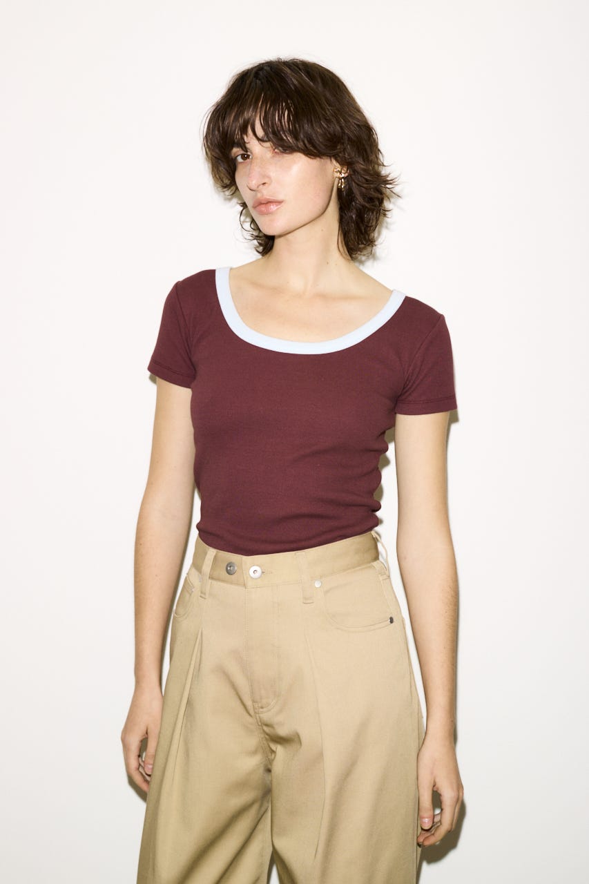 【THROW】RINGER Tシャツ D/RED FREE