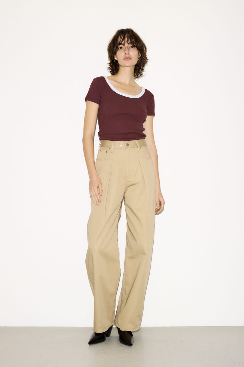 【THROW】RINGER Tシャツ D/RED FREE