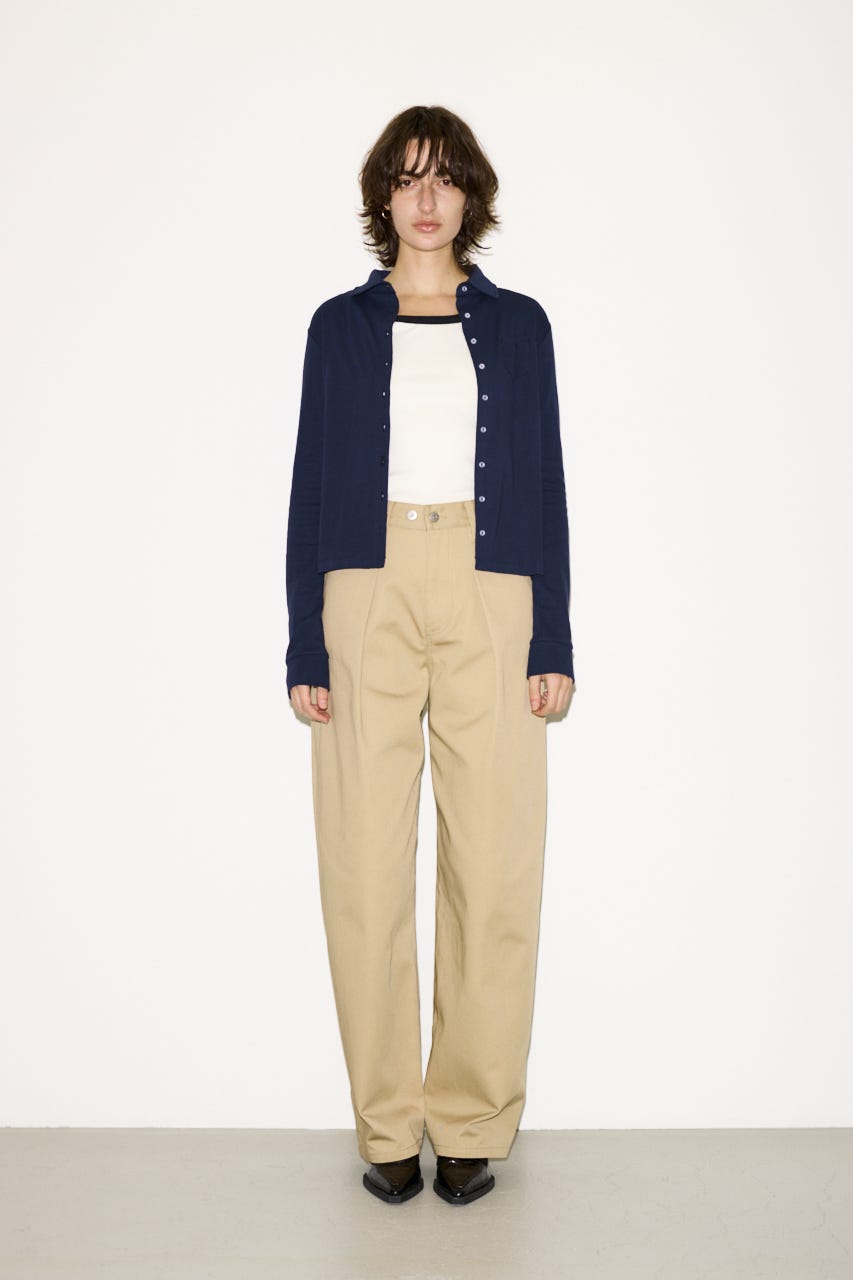 【THROW】COTTON FLYSE PK シャツ NVY FREE