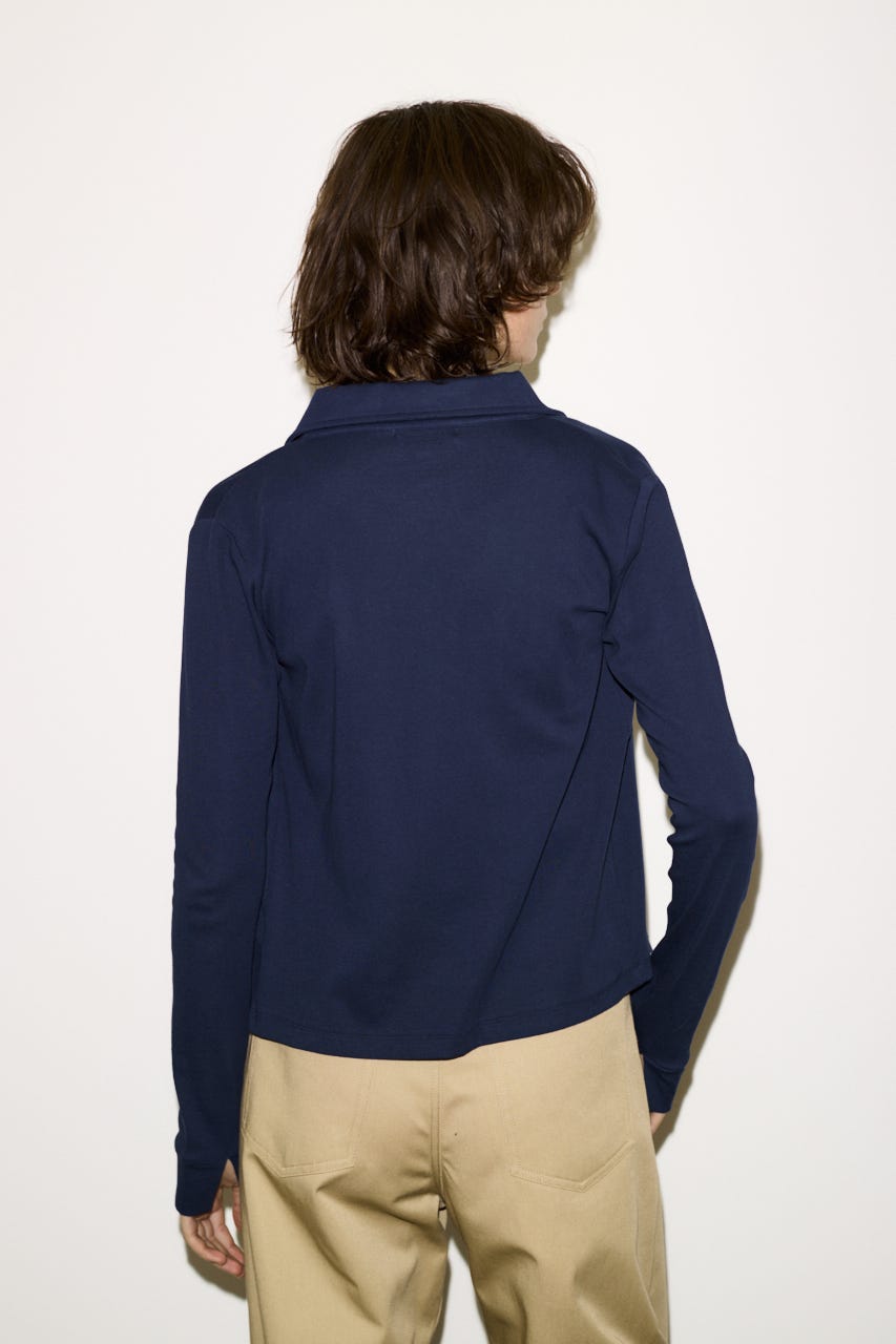 【THROW】COTTON FLYSE PK シャツ NVY FREE