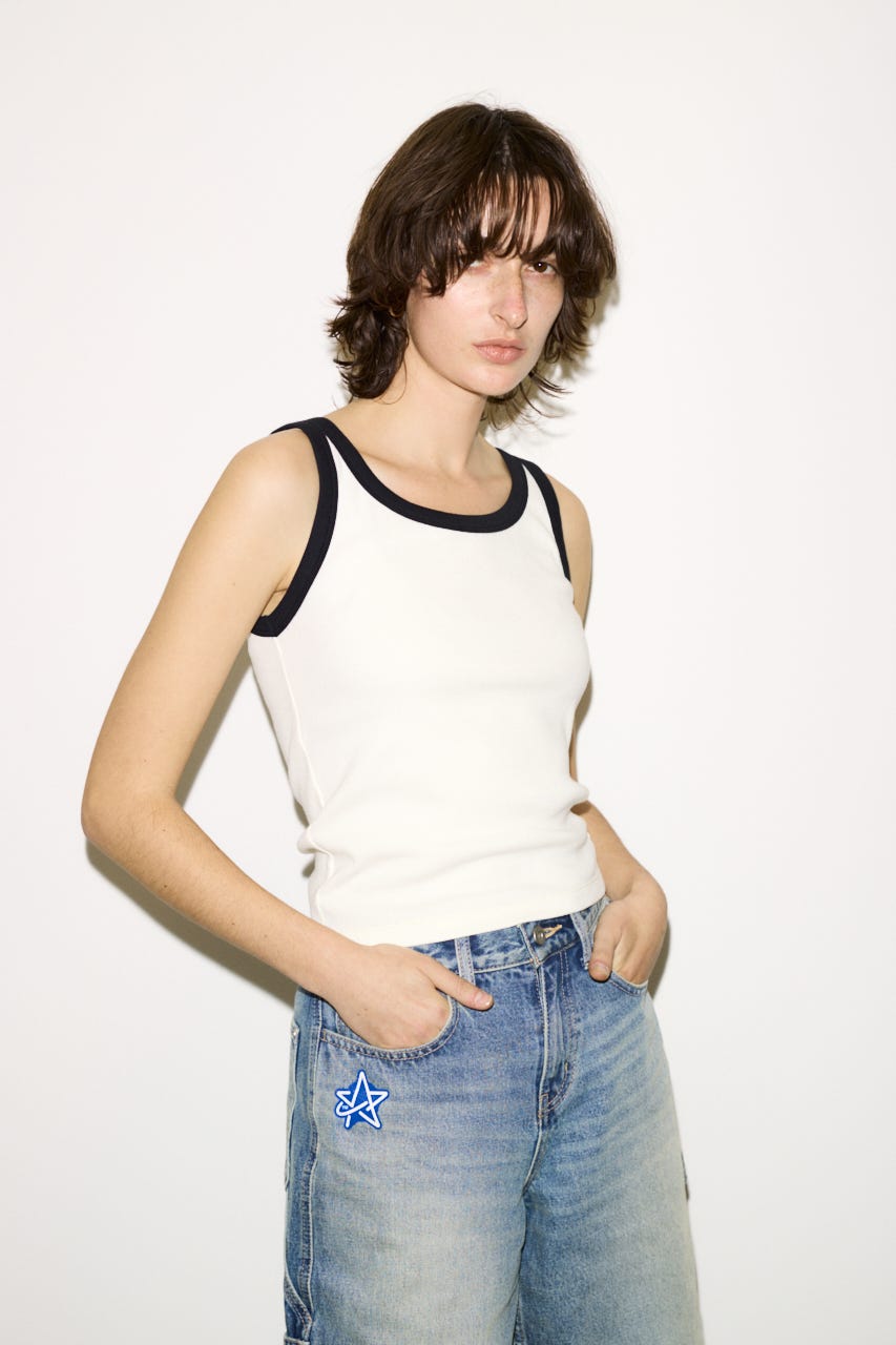 【THROW】RINGER タンクトップ O/WHT FREE