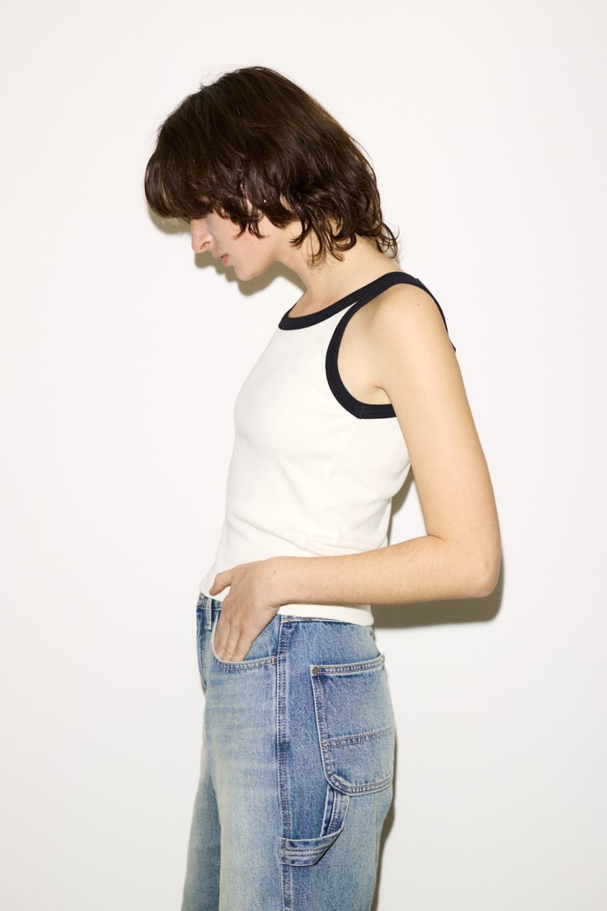 【THROW】RINGER タンクトップ O/WHT FREE