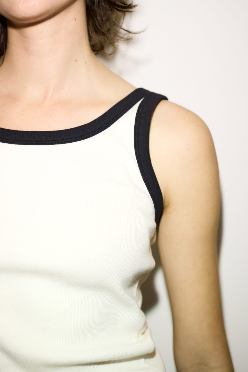 【THROW】RINGER タンクトップ O/WHT FREE