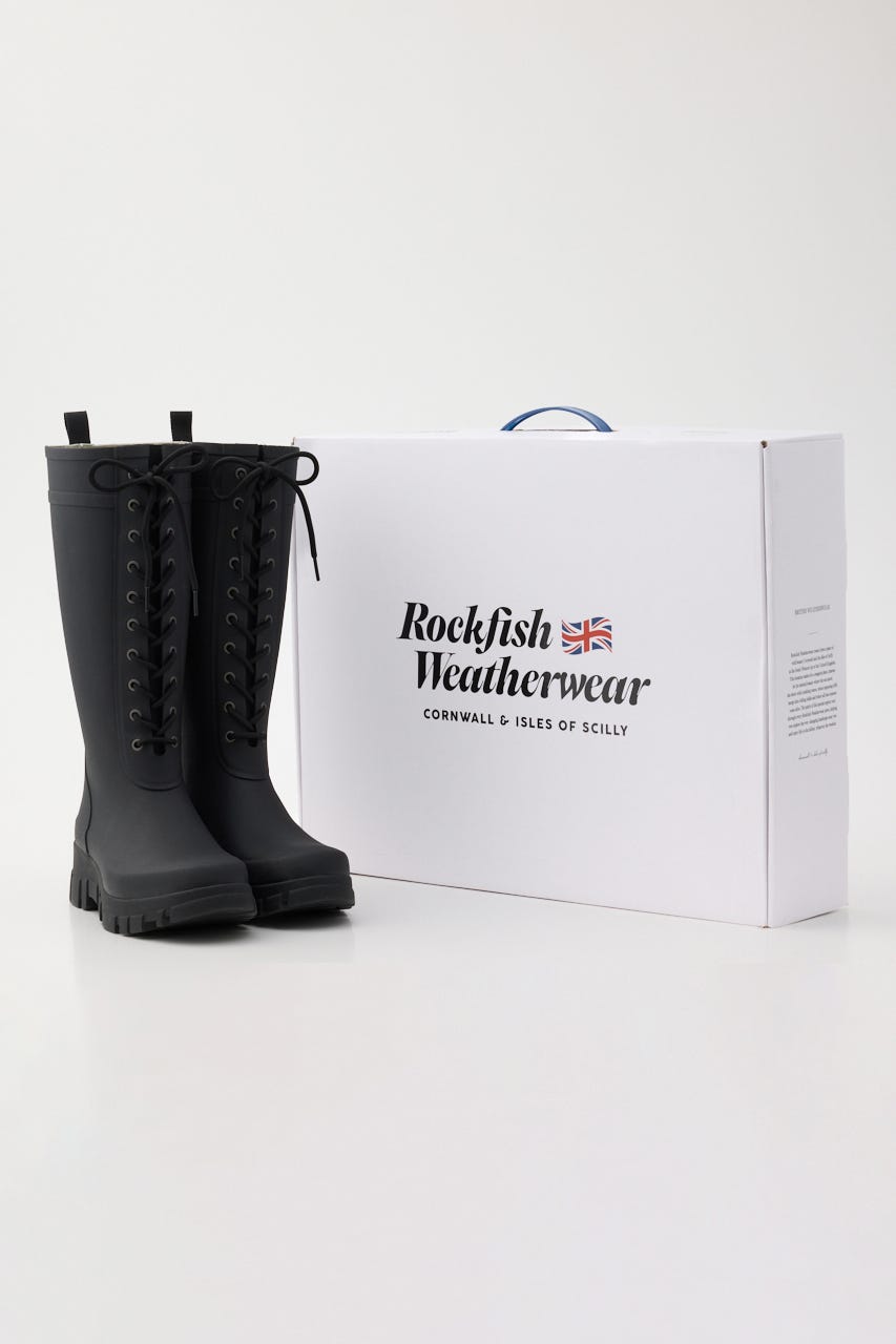 FLATFORM LACEUP RAINBOOTS_L／G BLK 23.0cm
