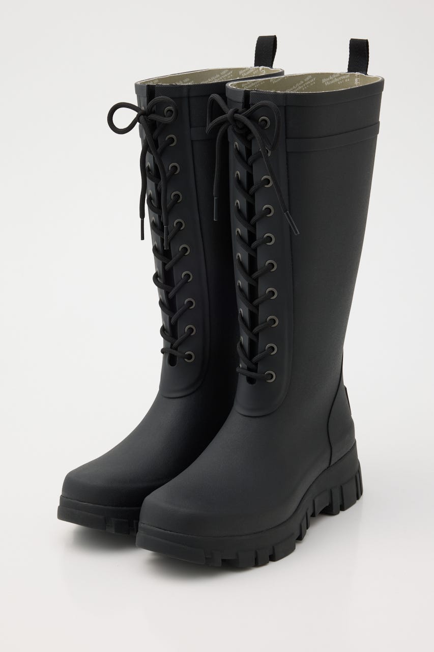 FLATFORM LACEUP RAINBOOTS_L／G BLK 23.0cm