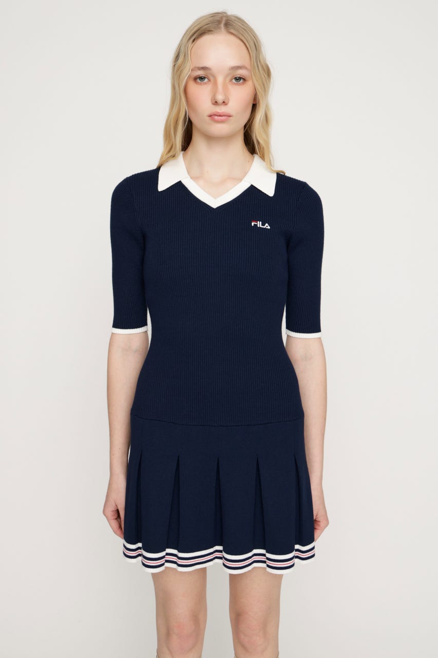FILA x SLY BOX PLEATS ショートワンピース NVY 1