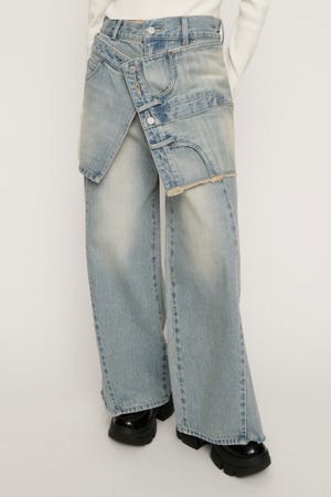 REMAKE ASYMMETRY L／W DENIM パンツ