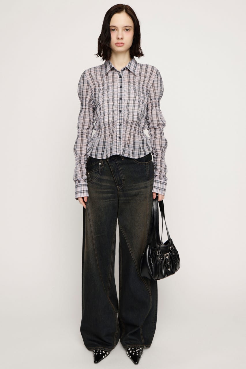 RANDOM SHIRRING トップス M/PNK FREE