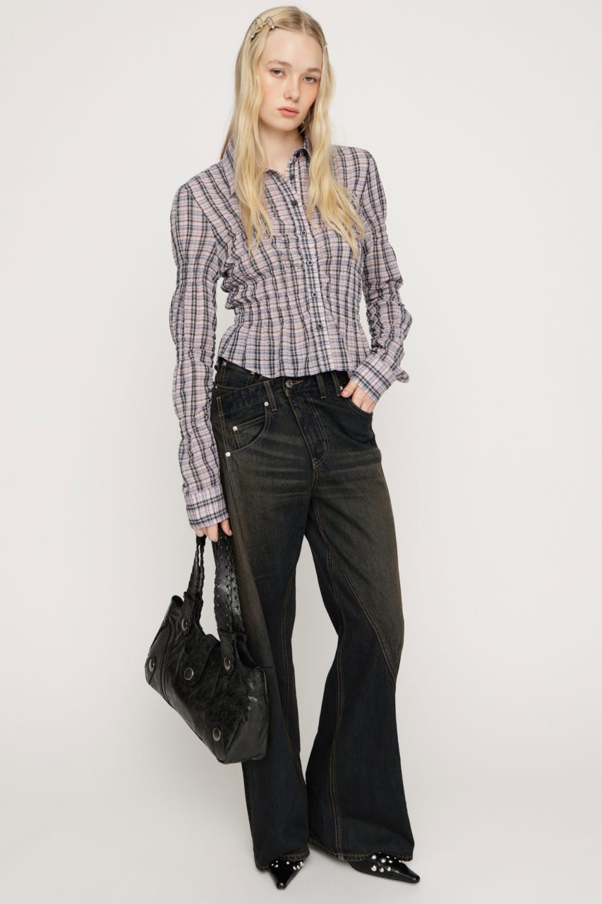 RANDOM SHIRRING トップス M/PNK FREE