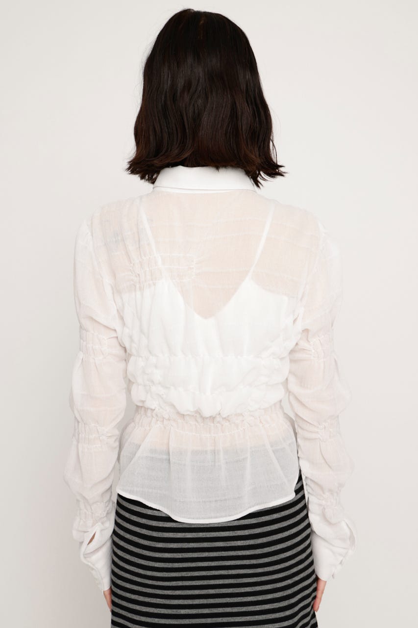 RANDOM SHIRRING トップス WHT FREE