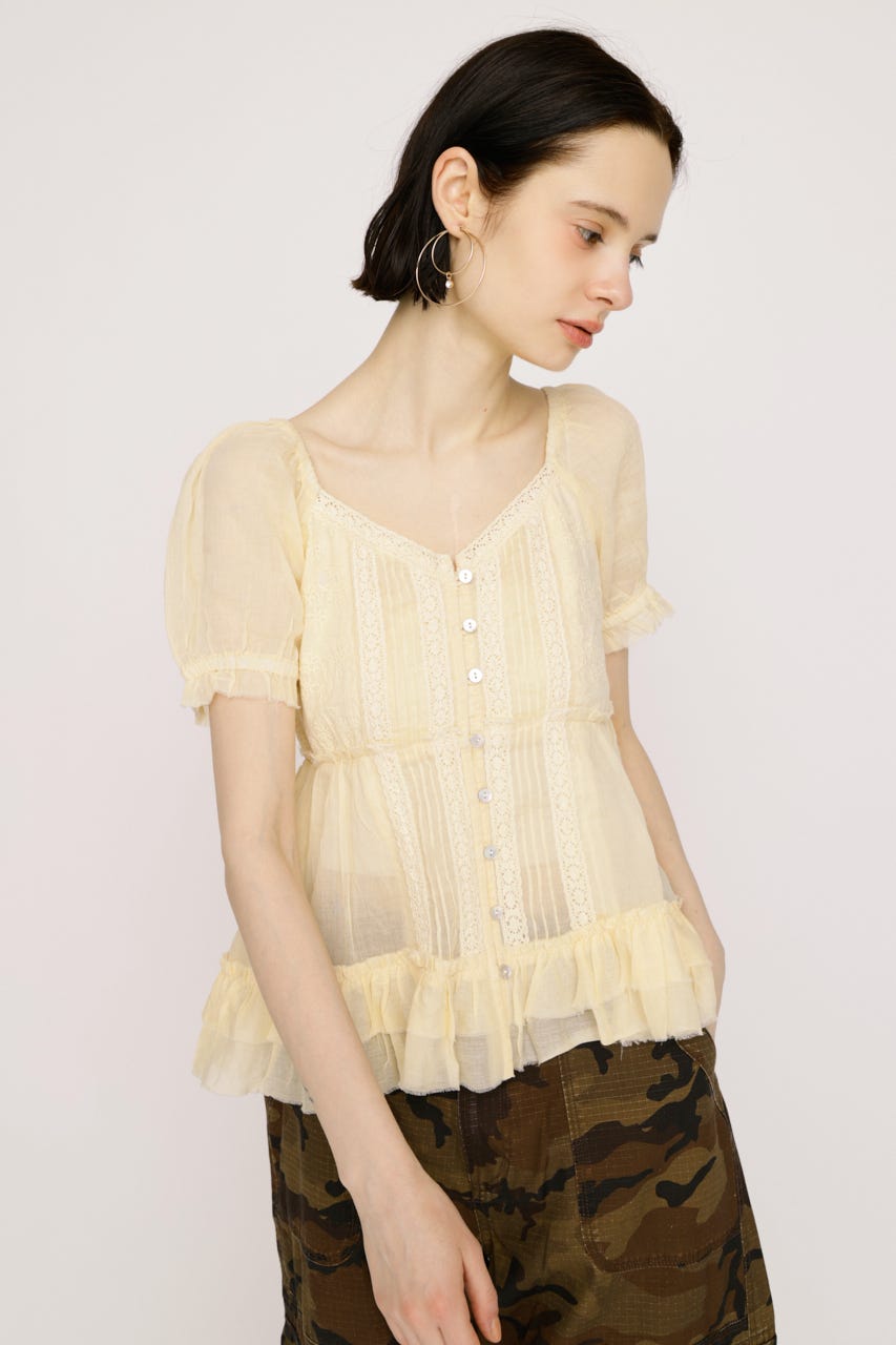 BABY DOLL COTTON ブラウス L/YEL FREE