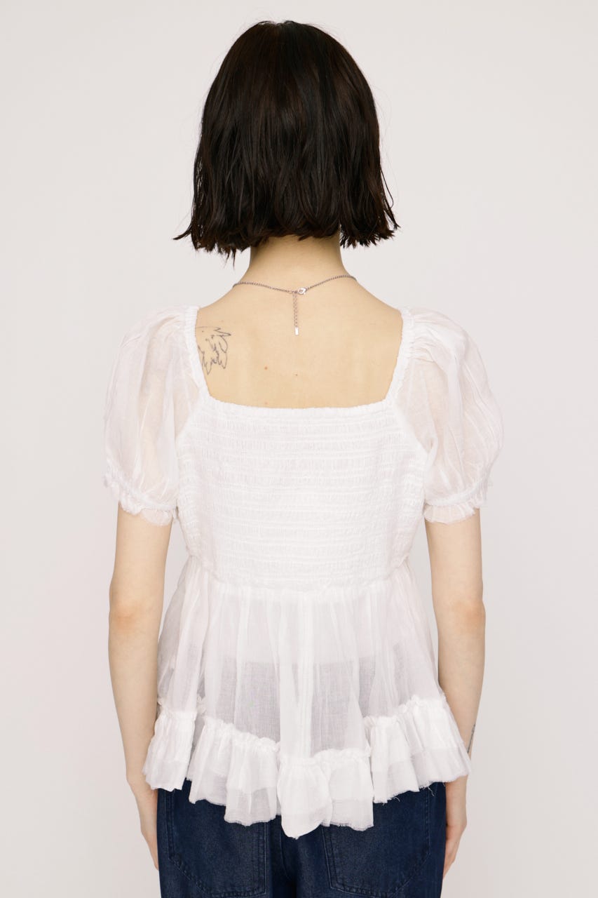 BABY DOLL COTTON ブラウス O/WHT FREE
