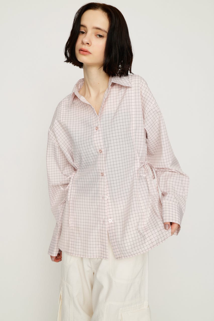 【1BUY5％OFF】WAIST SHAPE シャツ M/PNK FREE
