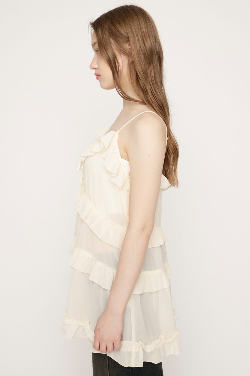 SHEER FRILL CAMI チュニック IVOY FREE