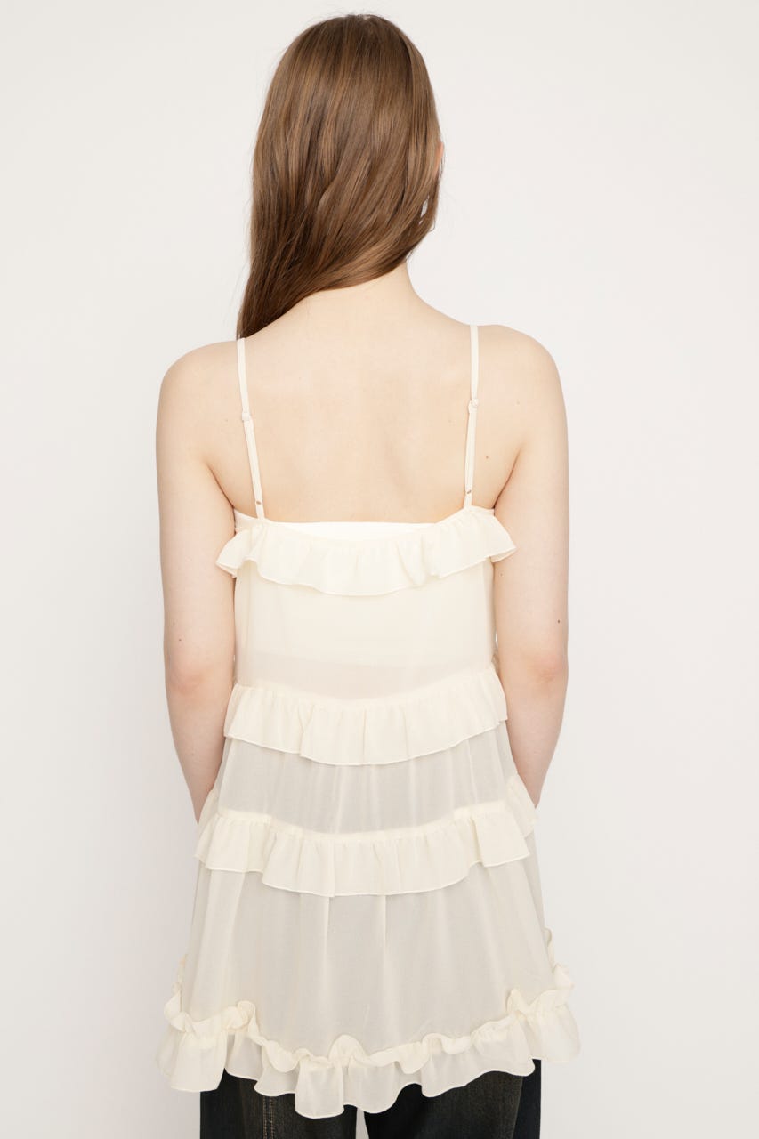SHEER FRILL CAMI チュニック IVOY FREE