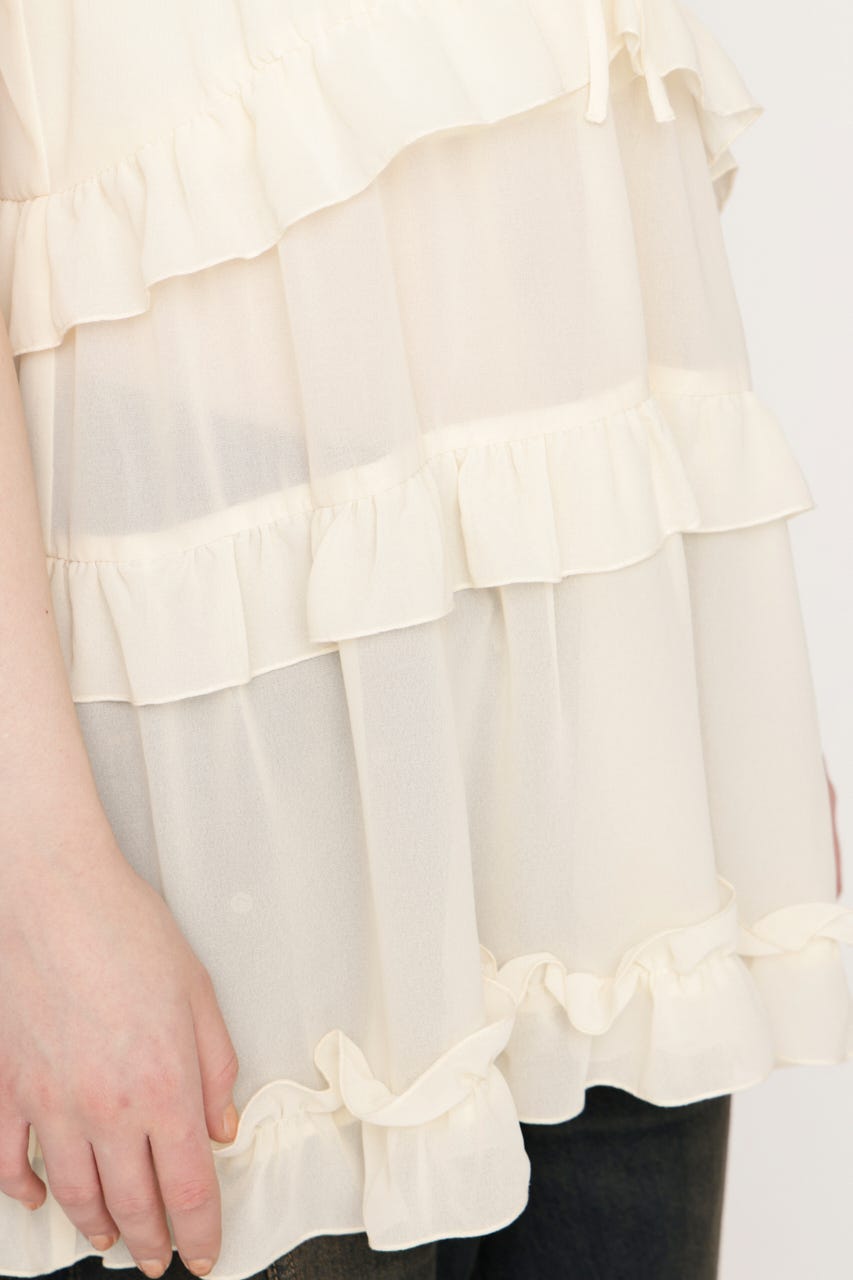 SHEER FRILL CAMI チュニック IVOY FREE