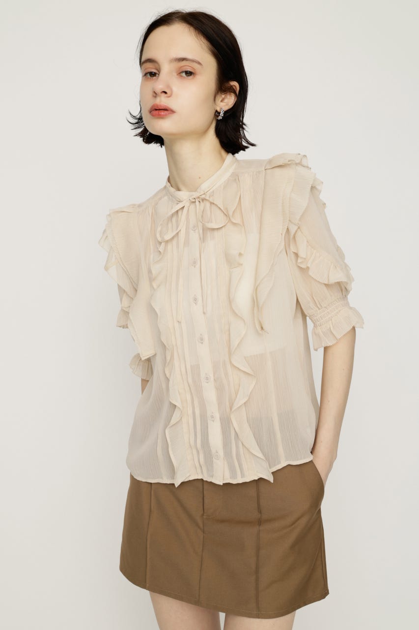 FRONT FRILL ブラウス L/BEG FREE