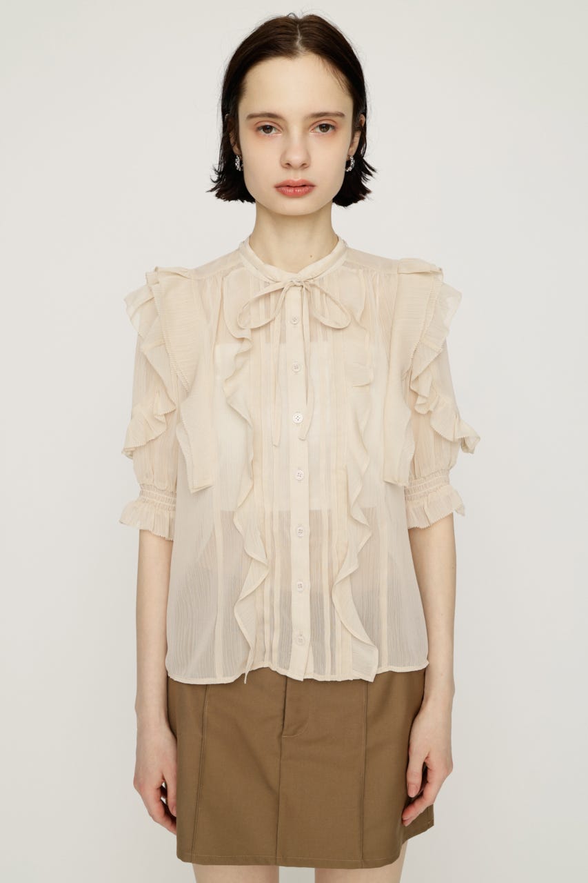 FRONT FRILL ブラウス L/BEG FREE