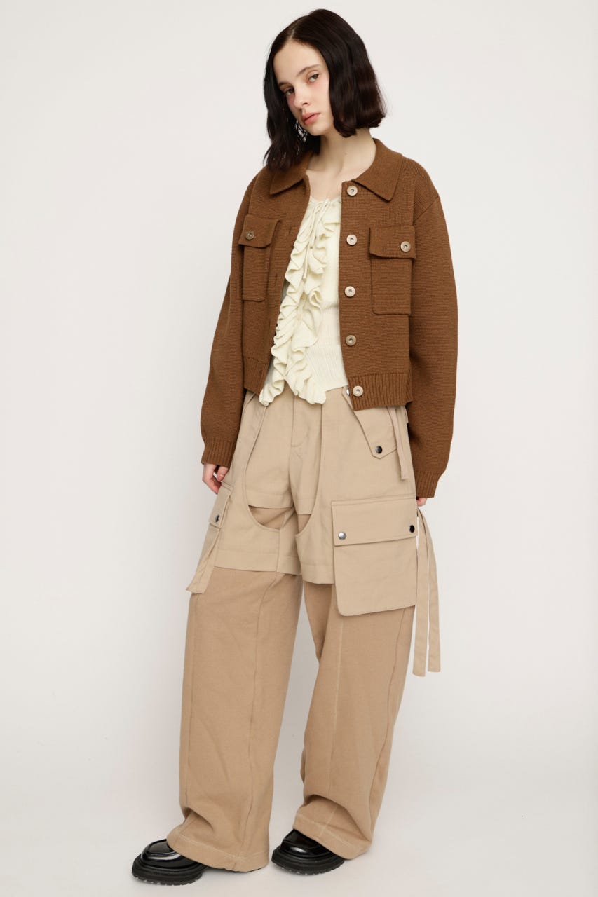 KNIT DOCKING CARGO パンツ L/BEG 1