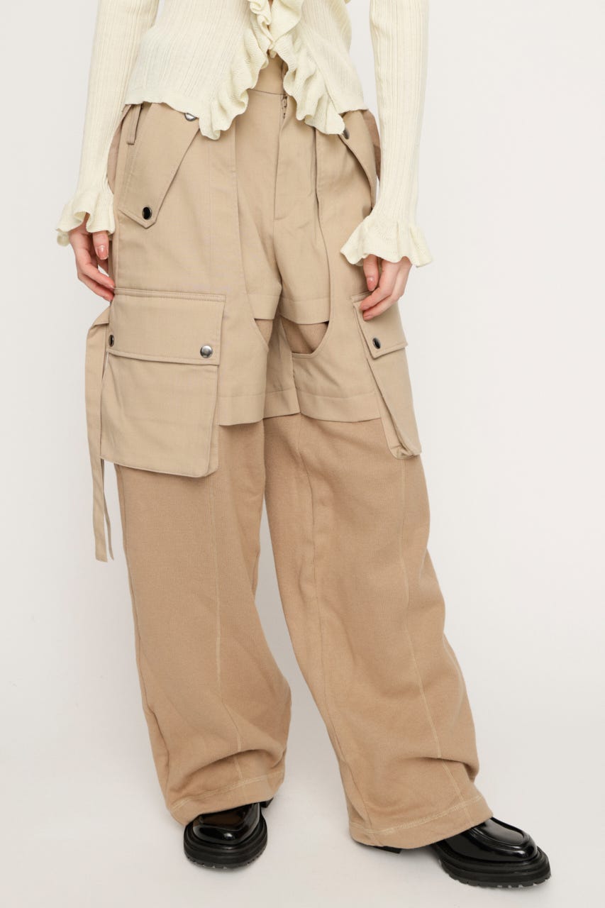 KNIT DOCKING CARGO パンツ L/BEG 1