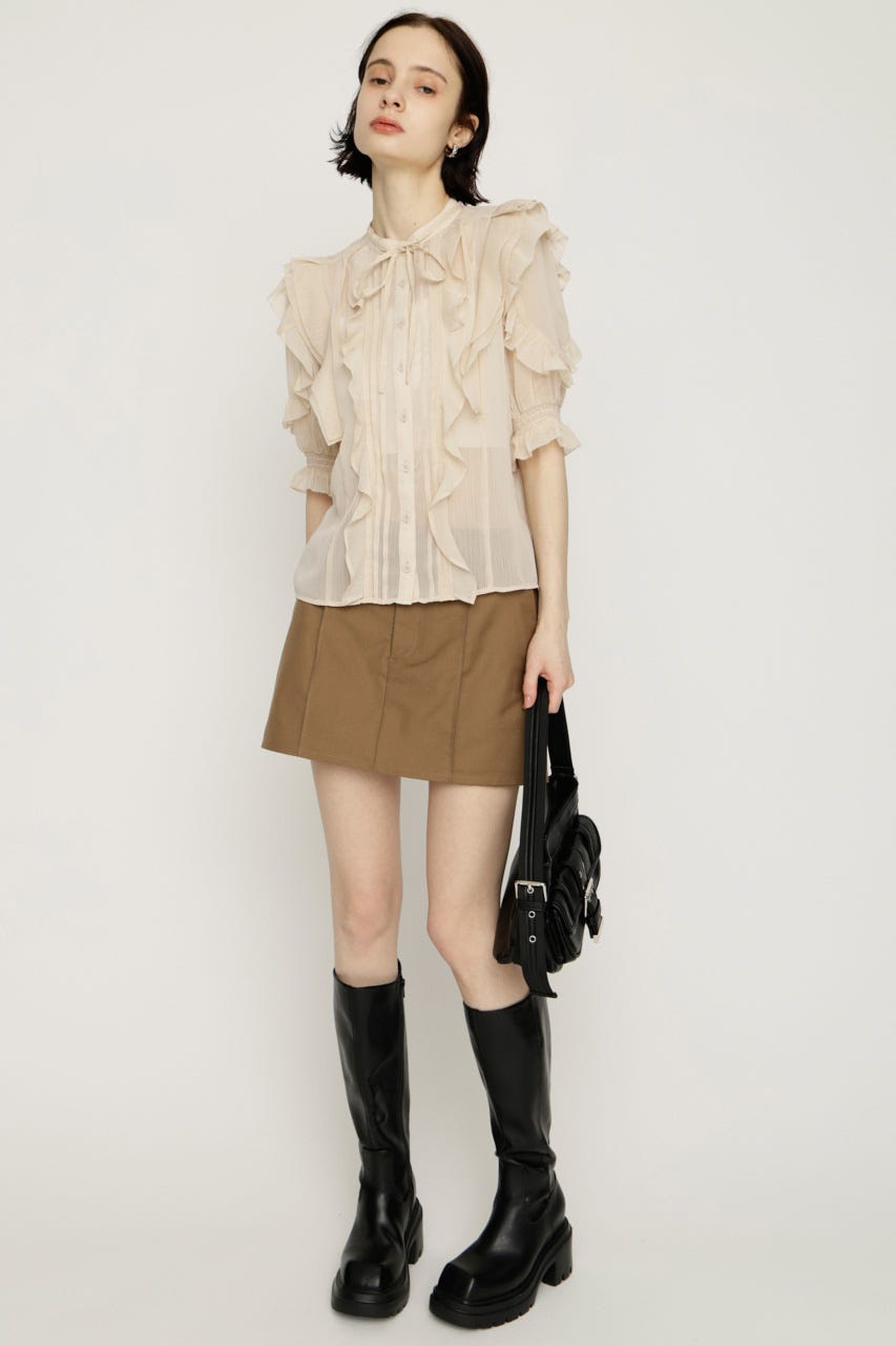 SKIRT LIKE ショートパンツ BEG 1