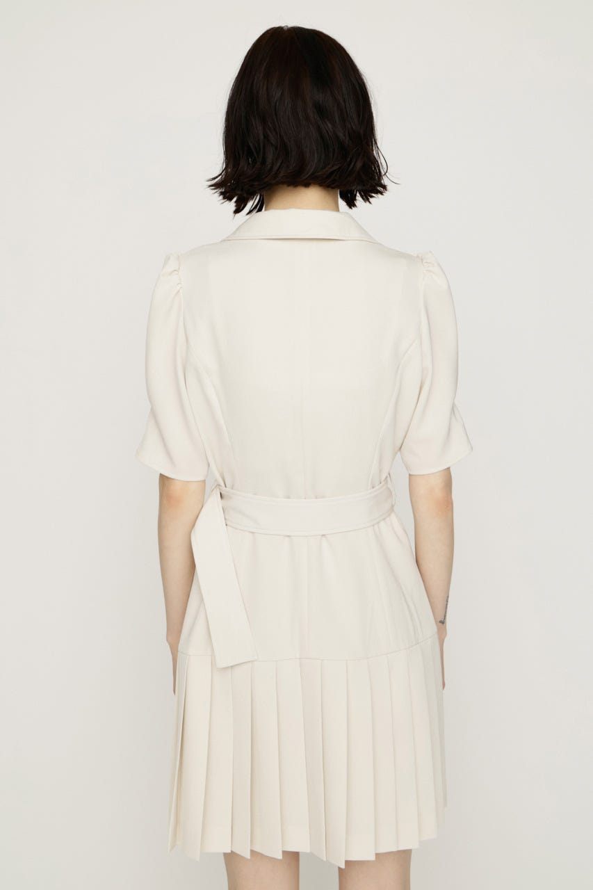 ASYMMETRY PLEATS ショートワンピース IVOY 1