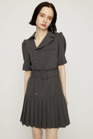 ASYMMETRY PLEATS ショートワンピース