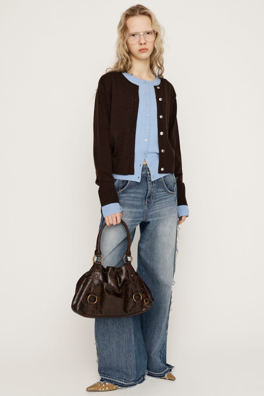 LAYERED LIKE KNIT トップス BRN FREE