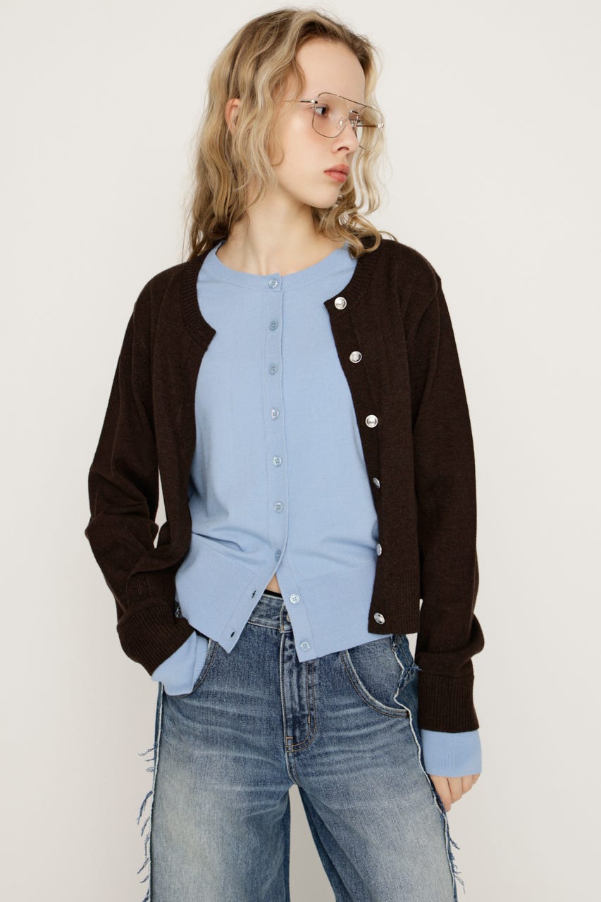 LAYERED LIKE KNIT トップス BRN FREE