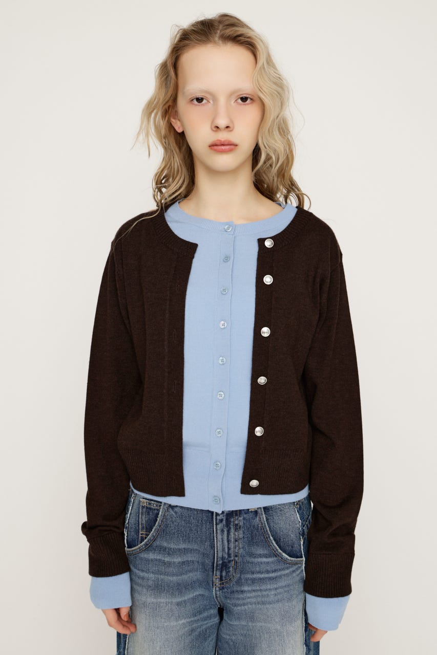 LAYERED LIKE KNIT トップス BRN FREE