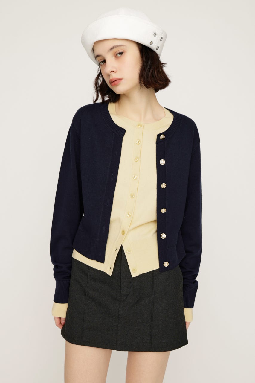 LAYERED LIKE KNIT トップス NVY FREE