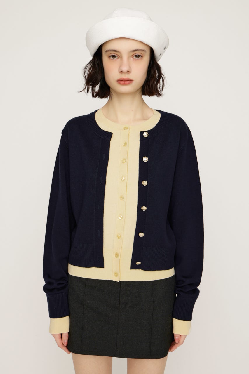 LAYERED LIKE KNIT トップス NVY FREE