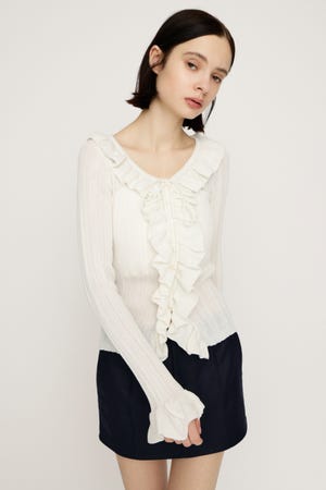 FRONT FRILL KNIT トップス