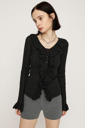 FRONT FRILL KNIT トップス