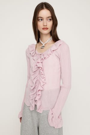 FRONT FRILL KNIT トップス