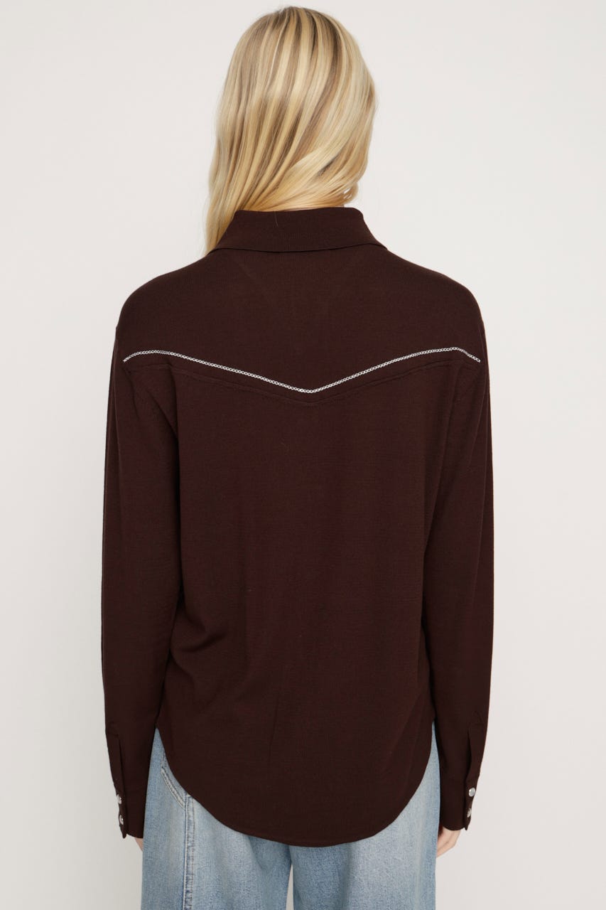 WESTERN STUDS KNIT シャツ BRN FREE