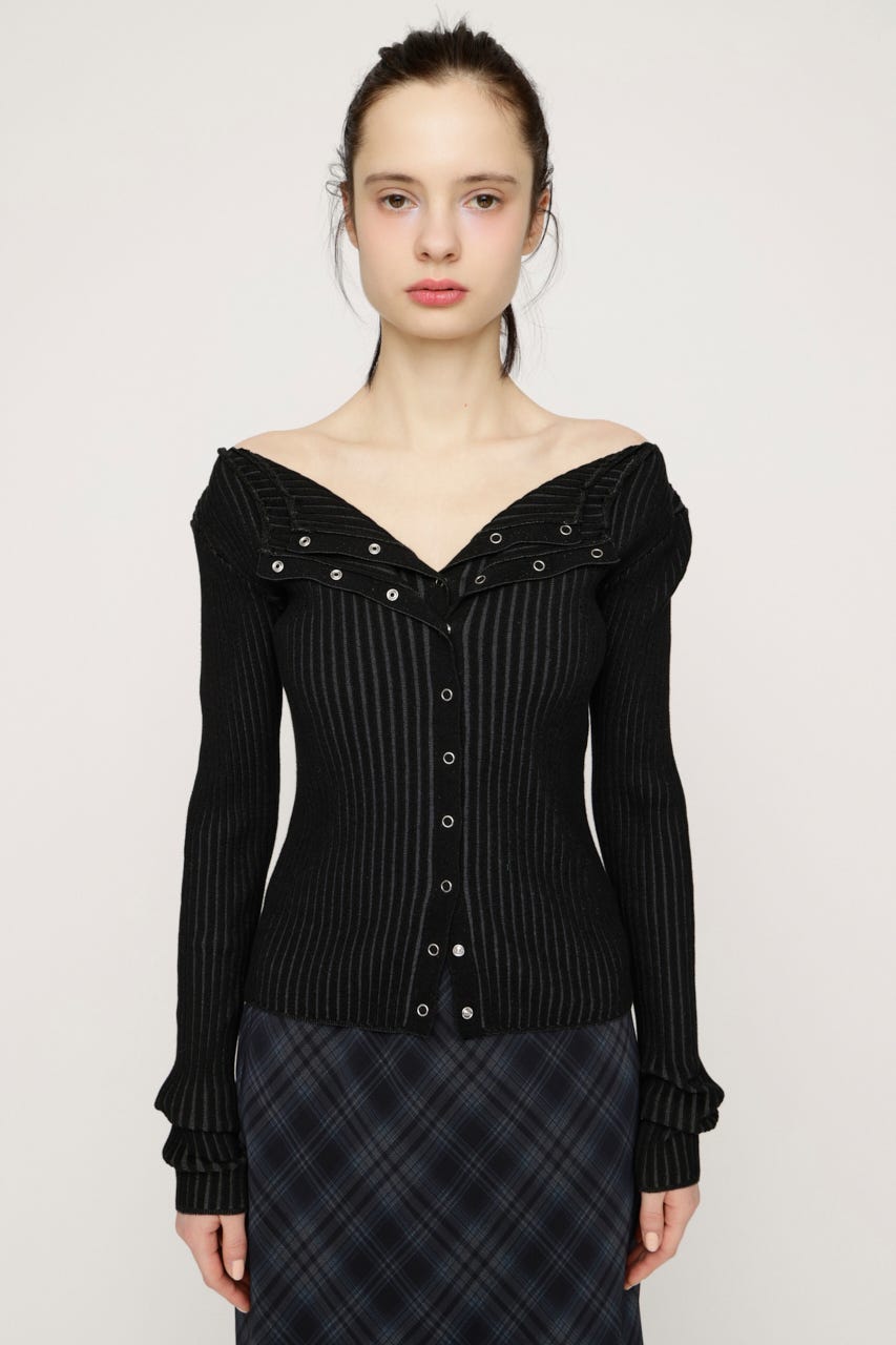 FRONT BUTTON MANYWAY トップス BLK FREE