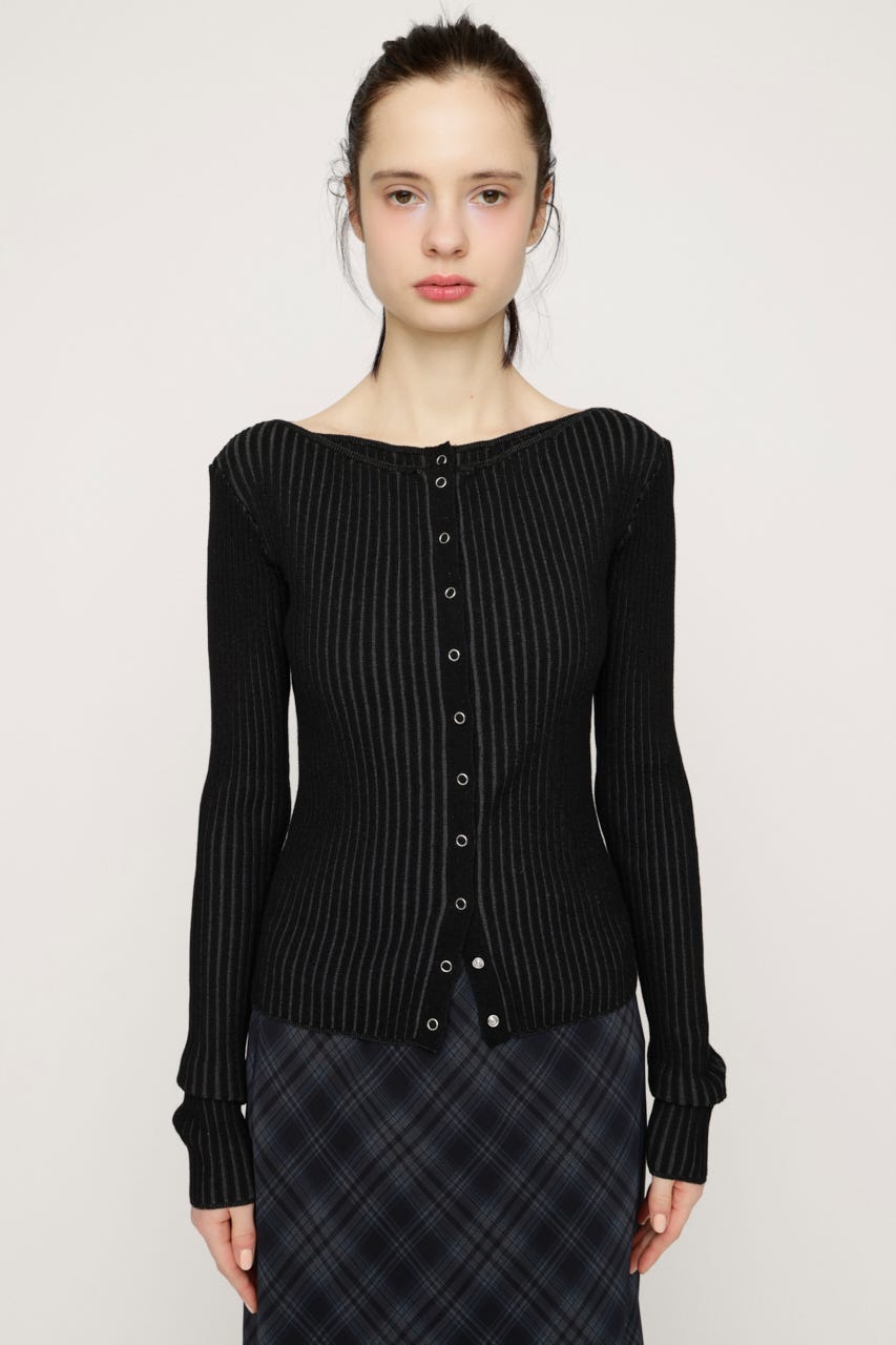 FRONT BUTTON MANYWAY トップス BLK FREE