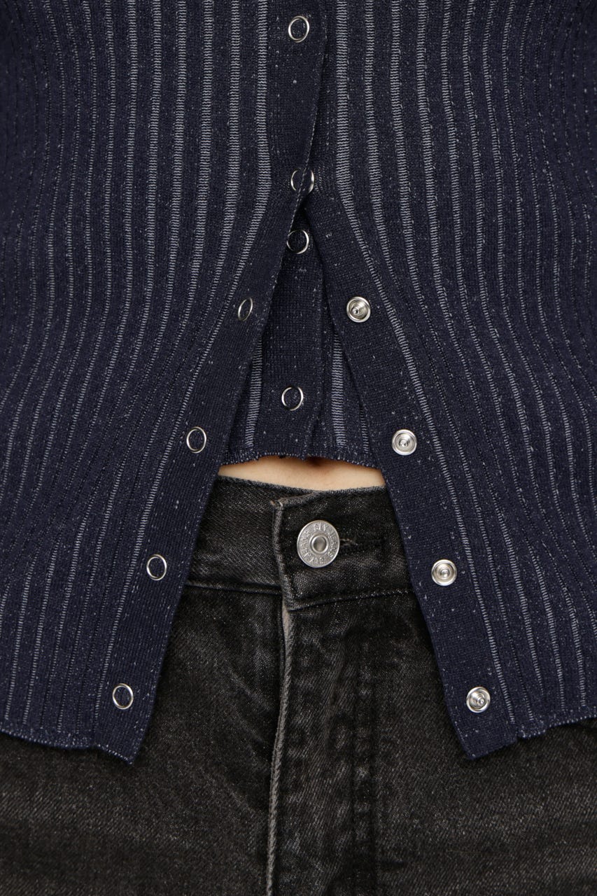 FRONT BUTTON MANYWAY トップス NVY FREE