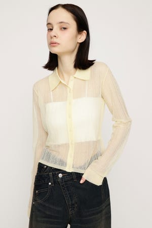SHEER CABLE KNIT COMPACT シャツ