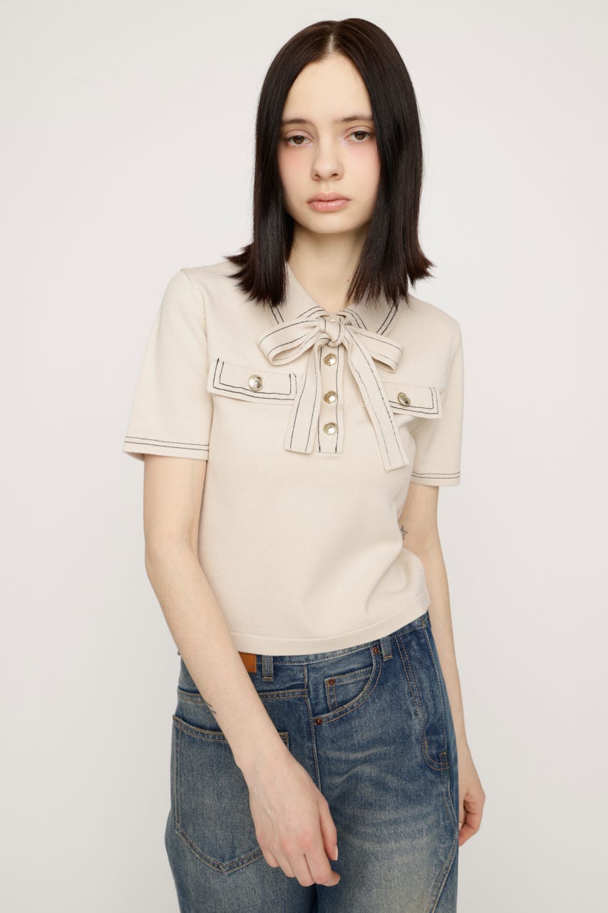 STICH COMPACT KNIT トップス IVOY FREE